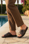 Men's Genuine Leather Slippers PC-7318 Brown