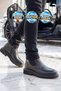Men's Classic Black Genuine Leather Zip-Up Boots with Side Elastic, Model 274083 - 2