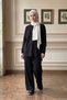 Knit Set with Stone Embellished Patterned Pants 101059 Black