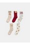 Trendy Picks from Kübra Butik: Girls' Socks with Teddy Bear Print, 5-Pack