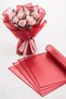 Red Flower Wrapping Paper / Red Border, 4-Pack Bouquet Wrapping Paper, Waterproof Flower Wrapping Paper - 3