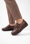 Women's Casual Shoes, Genuine Leather, Velcro Closure, 7679-27K, Brown - 3