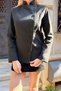 Plaid pattern stand-up collar jacket - 6