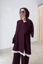 Mercerized Set with Tulle Detail - Plum - 2