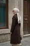Belted Wool Coat 570093 Dark Brown - 2
