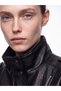 Women's Leather-Look Jacket with Mock Neck - 4
