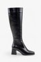 Remaya Women's Heeled Boots - Black Wrinkled