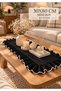 BLACK Table Runner WITH FRINGE, WHITE-EDGED, DECORATIVE, 30X80 CM