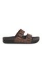 Coffee-Colored Nubuck Faux Leather Men's Slippers PC-7241 M - 2