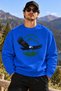 Kartal Mountain and Forest Print Unisex Oversized Sweatshirt – Crew Neck Relaxed-Fit Casual Sweatshirt