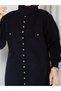 Modest Knit Skirt Set for Women: Knit Jacket and Skirt Two-Piece Set with Flap Pockets and Buttons, Winter, Black - 6