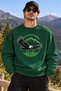 Kartal Mountain and Forest Print Unisex Oversized Sweatshirt – Crew Neck Relaxed-Fit Casual Sweatshirt