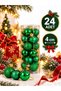 Christmas Tree Ornaments, Set of 24, 4 cm Christmas Balls, Christmas Decorations, New Year's Tree Balls - 2