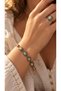 Adjustable Vintage Pure Copper Women's Bracelet and Ring Set with Turquoise Inlays - 2