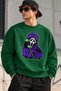 Unisex Oversized Sweatshirt with "Phone Scream Mask" Print – Crew Neck Relaxed-Fit Casual Sweatshirt