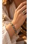 Adjustable Vintage Pure Copper Women's Bracelet and Ring Set with Turquoise Inlays - 4