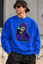 Unisex Oversized Sweatshirt with "Phone Scream Mask" Print – Crew Neck Relaxed-Fit Casual Sweatshirt