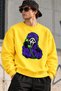 Unisex Oversized Sweatshirt with "Phone Scream Mask" Print – Crew Neck Relaxed-Fit Casual Sweatshirt