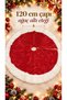 120 cm Plush Christmas Tree Skirt – White Fur-Trimmed Christmas Tree Skirt