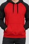 Unisex Red-Black Raglan Hooded Sweatshirt (Unprinted)
