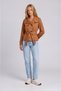 Mock Neck Suede Trench Coat with Buttons - 4