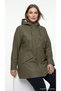 Plus-Size Women's Raincoat with Hood, Snap-Fastened Closures, Zipper, Flap, Zippered Pocket, Drawstrings, Matte Finish, Regular Fit, Transitional Carelisa Raincoat Zıp Otw Noos - 4