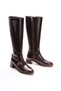 Women's Below-the-Knee Zipper Boots with Thick Heels 7035 COFFEE LEATHER - 3