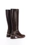 Women's Below-the-Knee Zipper Boots with Thick Heels 7035 COFFEE LEATHER - 5