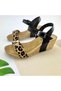 sandale din piele V-022 negru-leopard