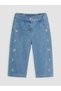 Trendy Picks from Kübra Butik: Embroidered Girl's Baby Jeans with a Waist Cord - 3