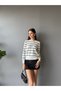 Striped, Polka-Dot, Crew-Neck Knit Sweater - 3