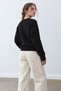 Women's Black V-Neck Ultra Soft Textured Sweater - 3