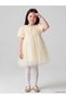 Trendy Picks from Kübra Butik: Girls' Dress with a Round Neckline and Yoke Detail