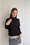 Knitted Sweater with Lace Sleeves and Lace Skirt - 3