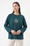 Daisy-Embroidered Tunic 13252 - PETROL
