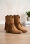 Women's Tasseled Western Cowboy Boots with Studded Detail - 2