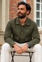 Men's Pocketed Transitional Melton Khaki Jacket - 5