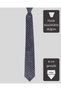 Gray Wool-Silk Tie with a Blue Pattern – 8 cm wide - 4