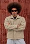 Men's Oversized Double-Pocketed Melton Trendy Beige Jacket - 6