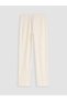 Peak New Season Ecru Elastic Waist Striped Women's Pajama Bottoms