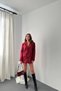 Burgundy blazer suede jacket - 4
