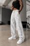 Men's Baggy Acid-Wash 3-Ply Brushed Inside Snow-Mélange Sweatpants KE-7033 - 2