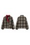 Red Collar Detailed Checkered Jacket - 3