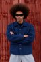 Men's Oversized Double-Pocketed Melton Trendy Navy Blue Jacket - 6