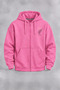 Unisex Heaven Sent Angel Pink Hooded Front Zippered Cardigan with Front and Back Prints, 3-Ply - 2