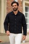 Men's Black Transitional Melton Blazer with Pockets - 4