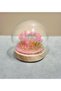 Light-Up Flowered Glass Globe Night Light with Wooden Base—Decorative Table Lamp and Gift Item - 8