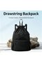 Drawstring Backpack with Side Pockets, Lightweight Sports Gym Bag, Water-Resistant String Backpack f - 3