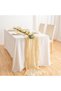 Cheesecloth Table Runner 35x120 Inch, Boho Beige Gauze Wedding مفارش طاولات for Kitchen Dining Holid - 4