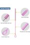 Lindoro-XH 2-Pack Silicone Straw Cleaner Brush, Extra-Long, Bendable Blue - 5